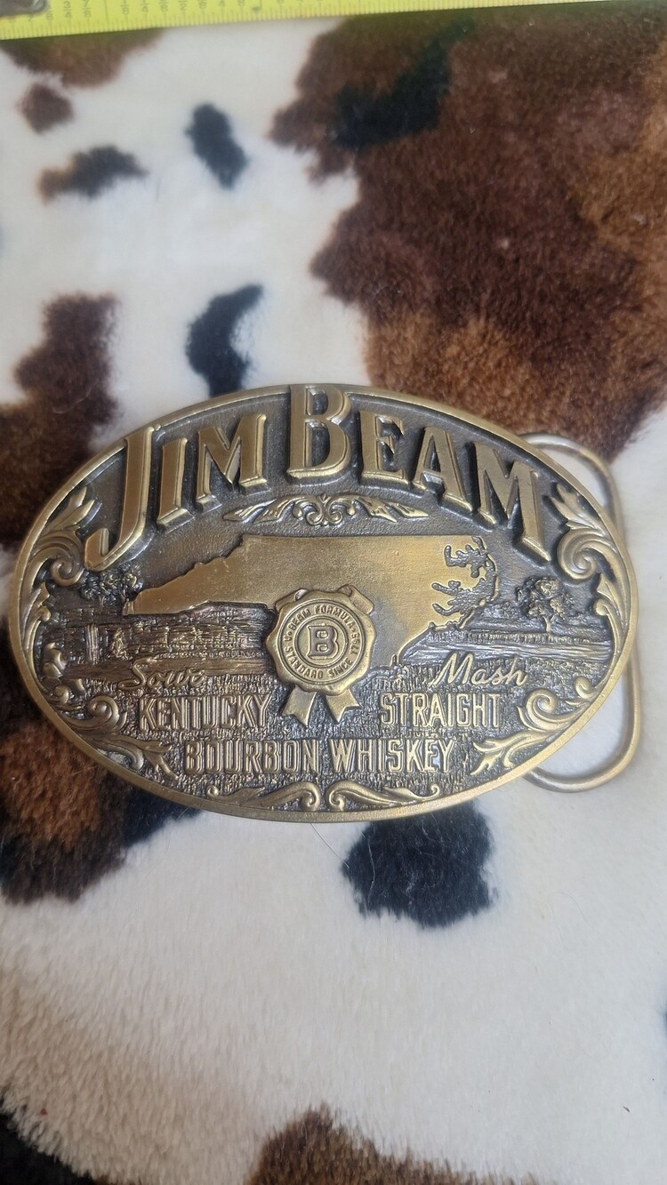 Vintage 1996 Jim Beam Western Belt Buckle